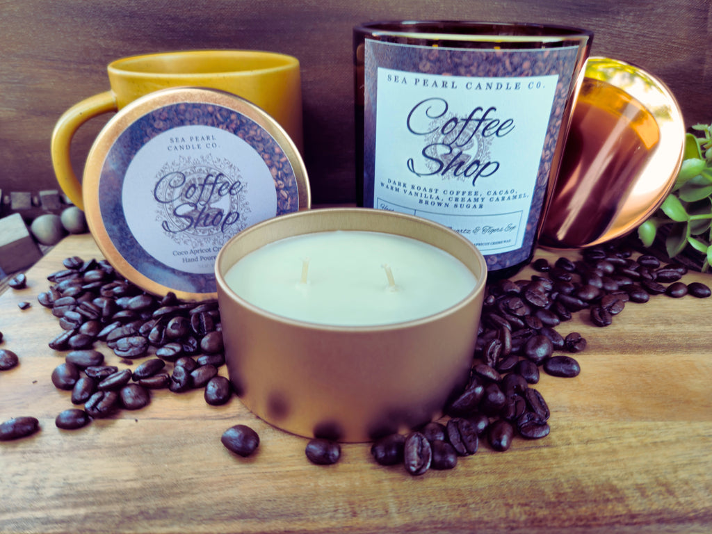 Coffee shop Candle, Coffee scented candle, Sea Pearl Candle co, Coffee shop